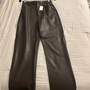 90s straight abercrombie vegan leather pants